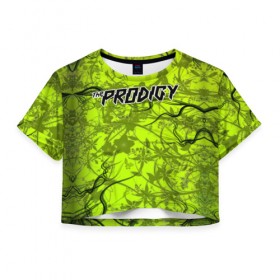 Женская футболка Cropp-top с принтом The Prodigy , 100% полиэстер | круглая горловина, длина футболки до линии талии, рукава с отворотами | the prodigy