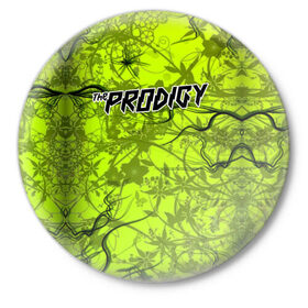 Значок с принтом The Prodigy ,  металл | круглая форма, металлическая застежка в виде булавки | Тематика изображения на принте: the prodigy