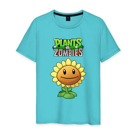 Мужская футболка хлопок с принтом PLANTS VS ZOMBIES , 100% хлопок | прямой крой, круглый вырез горловины, длина до линии бедер, слегка спущенное плечо. | battle | plants | plants vs zombies | pvsz | vs | zombies | растения против зомби