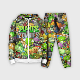 Детский костюм 3D с принтом PLANTS VS ZOMBIES ,  |  | battle | plants | plants vs zombies | pvsz | vs | zombies | растения против зомби