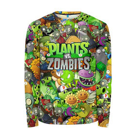 Мужской лонгслив 3D с принтом PLANTS VS ZOMBIES , 100% полиэстер | длинные рукава, круглый вырез горловины, полуприлегающий силуэт | battle | plants | plants vs zombies | pvsz | vs | zombies | растения против зомби
