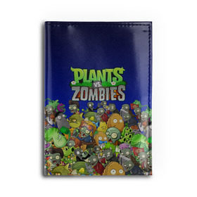 Обложка для автодокументов с принтом PLANTS VS ZOMBIES , натуральная кожа |  размер 19,9*13 см; внутри 4 больших “конверта” для документов и один маленький отдел — туда идеально встанут права | battle | plants | plants vs zombies | pvsz | vs | zombies | растения против зомби