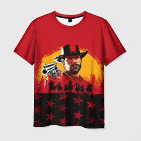 Мужская футболка 3D с принтом Red Dead Redemption 2 , 100% полиэфир | прямой крой, круглый вырез горловины, длина до линии бедер | dead | rdr | rdr2 | red | redemption | артур | банда | бандиты | вестерн | дикий запад | ковбои | морган | сша
