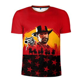 Мужская футболка 3D спортивная с принтом Red Dead Redemption 2 , 100% полиэстер с улучшенными характеристиками | приталенный силуэт, круглая горловина, широкие плечи, сужается к линии бедра | dead | rdr | rdr2 | red | redemption | артур | банда | бандиты | вестерн | дикий запад | ковбои | морган | сша