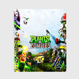 Тетрадь с принтом PLANTS VS ZOMBIES , 100% бумага | 48 листов, плотность листов — 60 г/м2, плотность картонной обложки — 250 г/м2. Листы скреплены сбоку удобной пружинной спиралью. Уголки страниц и обложки скругленные. Цвет линий — светло-серый
 | garden warfare | plants | plants vs. zombies | plants vs. zombies: garden warfare | popcap | zombies | кактус | картошка | подсолнух | растения против зомби | сад