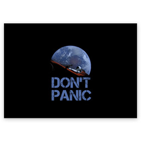 Поздравительная открытка с принтом Dont Panic , 100% бумага | плотность бумаги 280 г/м2, матовая, на обратной стороне линовка и место для марки
 | 2022 | cat | elon | galaxy | mars | moon | musk | nasa | space | spacex | tesla | вселенная | галактика | звезды | илон | космонавт | космос | луна | марс | маск | наса | скафандр | тесла