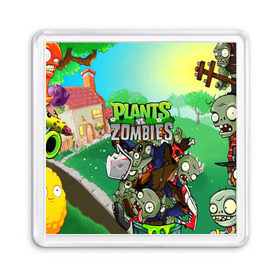 Магнит 55*55 с принтом PLANTS VS. ZOMBIES , Пластик | Размер: 65*65 мм; Размер печати: 55*55 мм | garden warfare | plants | plants vs. zombies | plants vs. zombies: garden warfare | popcap | zombies | кактус | картошка | подсолнух | растения против зомби | сад