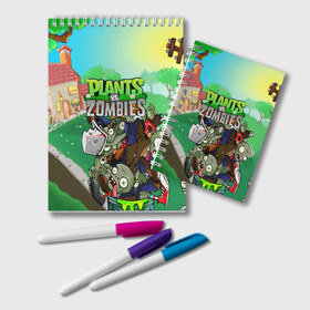 Блокнот с принтом PLANTS VS ZOMBIES , 100% бумага | 48 листов, плотность листов — 60 г/м2, плотность картонной обложки — 250 г/м2. Листы скреплены удобной пружинной спиралью. Цвет линий — светло-серый
 | garden warfare | plants | plants vs. zombies | plants vs. zombies: garden warfare | popcap | zombies | кактус | картошка | подсолнух | растения против зомби | сад