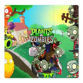 Магнитный плакат 3Х3 с принтом PLANTS VS. ZOMBIES , Полимерный материал с магнитным слоем | 9 деталей размером 9*9 см | garden warfare | plants | plants vs. zombies | plants vs. zombies: garden warfare | popcap | zombies | кактус | картошка | подсолнух | растения против зомби | сад