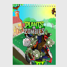 Скетчбук с принтом PLANTS VS ZOMBIES , 100% бумага
 | 48 листов, плотность листов — 100 г/м2, плотность картонной обложки — 250 г/м2. Листы скреплены сверху удобной пружинной спиралью | garden warfare | plants | plants vs. zombies | plants vs. zombies: garden warfare | popcap | zombies | кактус | картошка | подсолнух | растения против зомби | сад