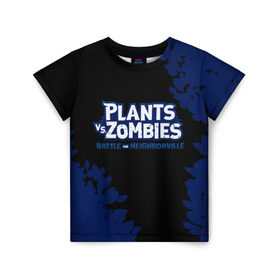 Детская футболка 3D с принтом Plants vs. Zombies , 100% гипоаллергенный полиэфир | прямой крой, круглый вырез горловины, длина до линии бедер, чуть спущенное плечо, ткань немного тянется | battle | game | plants vs zombies | plants vs zombies battle for neighborville | zombie | битва | битва за нейборвиль | зомби | игра | надпись | растения | растения против зомби