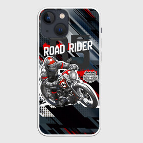 Чехол для iPhone 13 mini с принтом Road Rider Мотоциклист ,  |  | moto | motobike | road rider | гонка | гонщик | мото | мотоцикл | мотоциклист