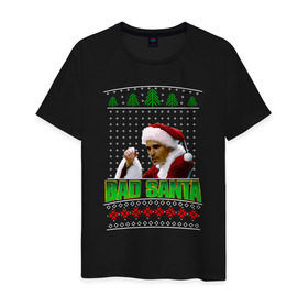 Мужская футболка хлопок с принтом Bad Santa , 100% хлопок | прямой крой, круглый вырез горловины, длина до линии бедер, слегка спущенное плечо. | bad santa