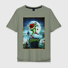 Мужская футболка хлопок Oversize с принтом Гринч Похититель Рождества , 100% хлопок | свободный крой, круглый ворот, “спинка” длиннее передней части | grinch | новый год | рождество