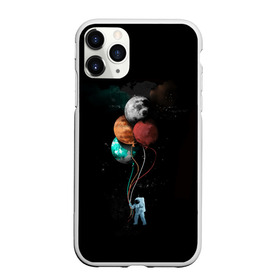 Чехол для iPhone 11 Pro матовый с принтом Космонавт с шариками , Силикон |  | cat | elon | galaxy | mars | moon | musk | nasa | space | spacex | вселенная | галактика | звезды | илон | космонавт | космос | луна | марс | маск | наса | скафандр