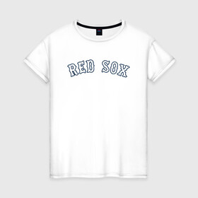 Женская футболка хлопок с принтом Red sox , 100% хлопок | прямой крой, круглый вырез горловины, длина до линии бедер, слегка спущенное плечо | red sox | rsac | бейсбол | бостон | красные носки | массачусетс | профессиональная бейсбольная | спорт | улетай | утекай