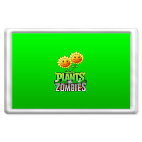 Магнит 45*70 с принтом PLANTS VS ZOMBIES , Пластик | Размер: 78*52 мм; Размер печати: 70*45 | battle | plants | plants vs zombies | pvsz | vs | zombies | растения против зомби