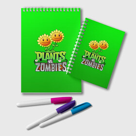 Блокнот с принтом PLANTS VS ZOMBIES , 100% бумага | 48 листов, плотность листов — 60 г/м2, плотность картонной обложки — 250 г/м2. Листы скреплены удобной пружинной спиралью. Цвет линий — светло-серый
 | battle | plants | plants vs zombies | pvsz | vs | zombies | растения против зомби