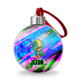 Ёлочный шар с принтом BRAWL STARS LEON , Пластик | Диаметр: 77 мм | android | brawl stars | games | leon | mobile game | stars | игры | леон | мобильные игры