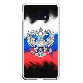 Чехол для Samsung S10E с принтом RUSSIA 2019 , Силикон | Область печати: задняя сторона чехла, без боковых панелей | russia | russia sport | россия спорт | русский | спорт | триколор | флаг | я русский