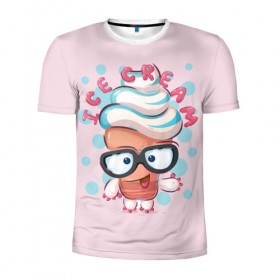 Мужская футболка 3D спортивная с принтом ICE CREAM , 100% полиэстер с улучшенными характеристиками | приталенный силуэт, круглая горловина, широкие плечи, сужается к линии бедра | Тематика изображения на принте: bright | funny | ice cream | sweet | веселый | мороженое | очки | прикольный | сладкое | яркий забавный