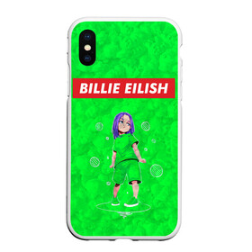 Чехол для iPhone XS Max матовый с принтом BILLIE EILISH GREEN , Силикон | Область печати: задняя сторона чехла, без боковых панелей | bad guy | billie | eilish | ocean eyes | айлиш | билли | девушка | певица | эйлиш