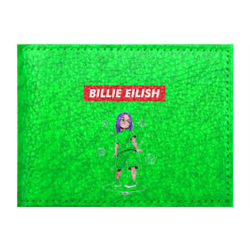 Обложка для студенческого билета с принтом BILLIE EILISH GREEN , натуральная кожа | Размер: 11*8 см; Печать на всей внешней стороне | bad guy | billie | eilish | ocean eyes | айлиш | билли | девушка | певица | эйлиш