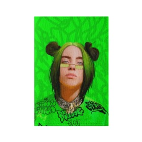 Обложка для паспорта матовая кожа с принтом BILLIE EILISH , натуральная матовая кожа | размер 19,3 х 13,7 см; прозрачные пластиковые крепления | bad guy | billie | eilish | ocean eyes | айлиш | билли | девушка | певица | эйлиш