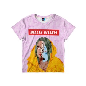 Детская футболка 3D с принтом BILLIE EILISH , 100% гипоаллергенный полиэфир | прямой крой, круглый вырез горловины, длина до линии бедер, чуть спущенное плечо, ткань немного тянется | bad guy | billie | eilish | ocean eyes | айлиш | билли | девушка | певица | эйлиш
