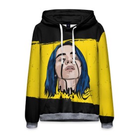 Мужская толстовка 3D с принтом BILLIE EILISH , 100% полиэстер | двухслойный капюшон со шнурком для регулировки, мягкие манжеты на рукавах и по низу толстовки, спереди карман-кенгуру с мягким внутренним слоем. | bad guy | billie | eilish | ocean eyes | айлиш | билли | девушка | певица | эйлиш