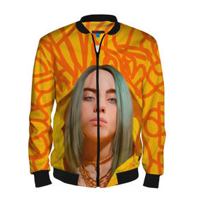 Мужской бомбер 3D с принтом BILLIE EILISH , 100% полиэстер | застегивается на молнию, по бокам два кармана без застежек, по низу бомбера и на воротнике - эластичная резинка | bad guy | billie | eilish | ocean eyes | айлиш | билли | девушка | певица | эйлиш