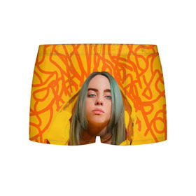 Мужские трусы 3D с принтом BILLIE EILISH , 50% хлопок, 50% полиэстер | классическая посадка, на поясе мягкая тканевая резинка | bad guy | billie | eilish | ocean eyes | айлиш | билли | девушка | певица | эйлиш