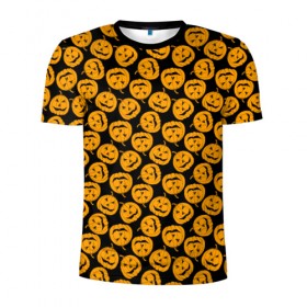 Мужская футболка 3D спортивная с принтом pumpkins , 100% полиэстер с улучшенными характеристиками | приталенный силуэт, круглая горловина, широкие плечи, сужается к линии бедра | 