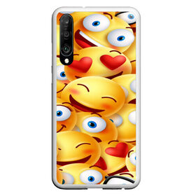 Чехол для Honor P30 с принтом emoji , Силикон | Область печати: задняя сторона чехла, без боковых панелей | emoji | настроение | позитив | смайлики | смайлы | стикеры | текстура смайл | улыбки | фон смайл | эмодзи