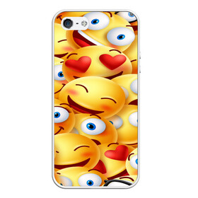 Чехол для iPhone 5/5S матовый с принтом emoji , Силикон | Область печати: задняя сторона чехла, без боковых панелей | emoji | настроение | позитив | смайлики | смайлы | стикеры | текстура смайл | улыбки | фон смайл | эмодзи