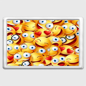 Магнит 45*70 с принтом emoji , Пластик | Размер: 78*52 мм; Размер печати: 70*45 | emoji | настроение | позитив | смайлики | смайлы | стикеры | текстура смайл | улыбки | фон смайл | эмодзи