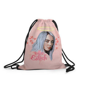 Рюкзак-мешок 3D с принтом BILLIE EILISH , 100% полиэстер | плотность ткани — 200 г/м2, размер — 35 х 45 см; лямки — толстые шнурки, застежка на шнуровке, без карманов и подкладки | bad guy | billie | eilish | ocean eyes | айлиш | билли | девушка | певица | эйлиш