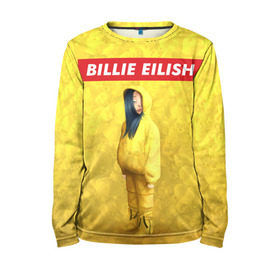 Детский лонгслив 3D с принтом BILLIE EILISH Yellow , 100% полиэстер | длинные рукава, круглый вырез горловины, полуприлегающий силуэт
 | 