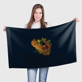 Флаг 3D с принтом Сова Фредди Крюгер , 100% полиэстер | плотность ткани — 95 г/м2, размер — 67 х 109 см. Принт наносится с одной стороны | 