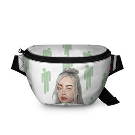 Поясная сумка 3D с принтом BILLIE EILISH , 100% полиэстер | плотная ткань, ремень с регулируемой длиной, внутри несколько карманов для мелочей, основное отделение и карман с обратной стороны сумки застегиваются на молнию | bad guy | billie | eilish | ocean eyes | айлиш | билли | девушка | певица | эйлиш