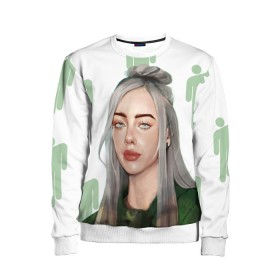 Детский свитшот 3D с принтом BILLIE EILISH , 100% полиэстер | свободная посадка, прямой крой, мягкая тканевая резинка на рукавах и понизу свитшота | bad guy | billie | eilish | ocean eyes | айлиш | билли | девушка | певица | эйлиш