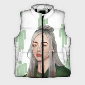 Мужской жилет утепленный 3D с принтом BILLIE EILISH ,  |  | bad guy | billie | eilish | ocean eyes | айлиш | билли | девушка | певица | эйлиш