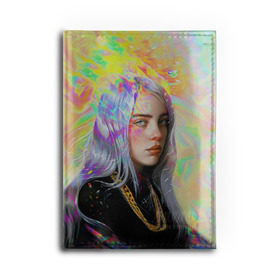 Обложка для автодокументов с принтом BILLIE EILISH , натуральная кожа |  размер 19,9*13 см; внутри 4 больших “конверта” для документов и один маленький отдел — туда идеально встанут права | bad guy | billie | eilish | ocean eyes | айлиш | билли | девушка | певица | эйлиш