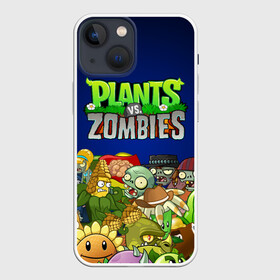 Чехол для iPhone 13 mini с принтом PLANTS VS ZOMBIES ,  |  | plants and zombies | plants vs zombies | зомби | игры | растения | растения против зомби