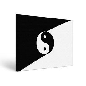 Холст прямоугольный с принтом Инь - янь (#1) , 100% ПВХ |  | black | signs | white. | ying   yang | белый | знаки | инь   янь | чёрный