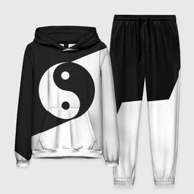 Мужской костюм 3D (с толстовкой) с принтом Инь   янь (1) ,  |  | black | signs | white. | ying   yang | белый | знаки | инь   янь | чёрный