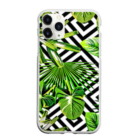 Чехол для iPhone 11 Pro матовый с принтом TROPIC TEXTURE , Силикон |  | bright | colorful | neon | retro | vintage | винтаж | неон | неоновые | пальмы | ретро | ретро неон | тропики | тропические листья