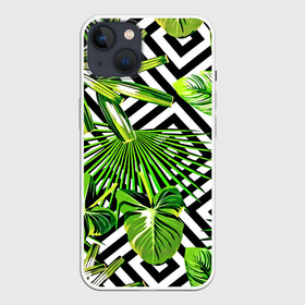 Чехол для iPhone 13 с принтом TROPIC TEXTURE ,  |  | bright | colorful | neon | retro | vintage | винтаж | неон | неоновые | пальмы | ретро | ретро неон | тропики | тропические листья