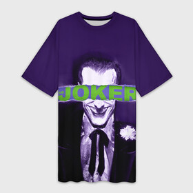 Платье-футболка 3D с принтом Джокер ,  |  | batman | dc | dc джокер | detective comics | harley | joker | shtatjoker | the joker | бетмен | джокер | злодей | харли