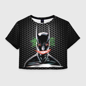 Женская футболка Crop-top 3D с принтом  Batman - The Joker , 100% полиэстер | круглая горловина, длина футболки до линии талии, рукава с отворотами | batman | dc | dc джокер | detective comics | harley | joker | shtatjoker | the joker | бетмен | джокер | злодей | харли